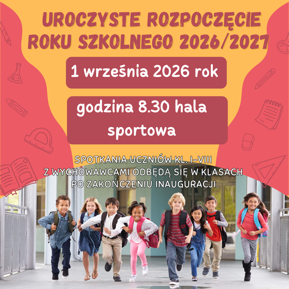 plakat informujący o&nbsp;rozpoczęciu roku szkolnego