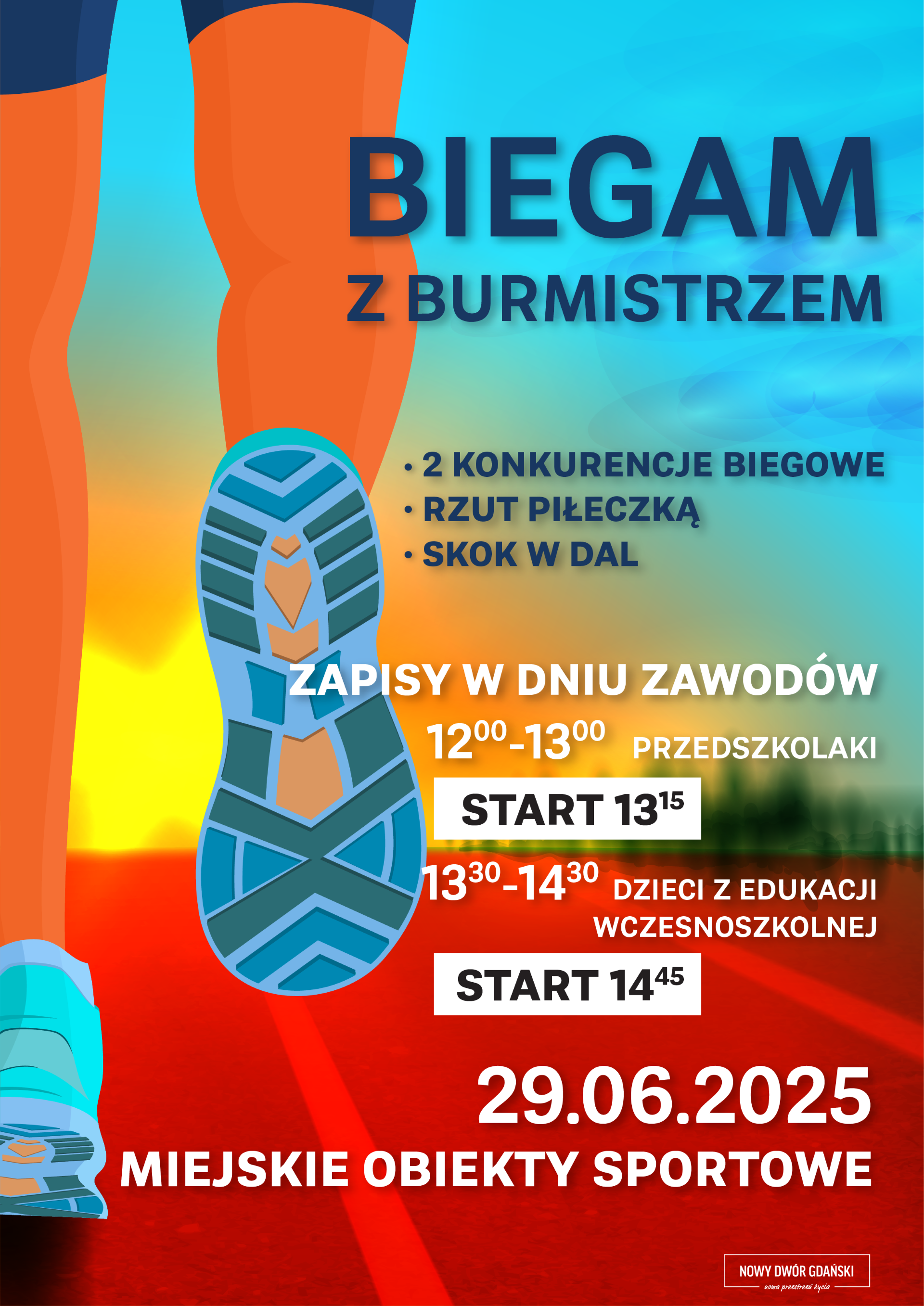 plakat dotyczący akcji Biegam z Burmistrzem